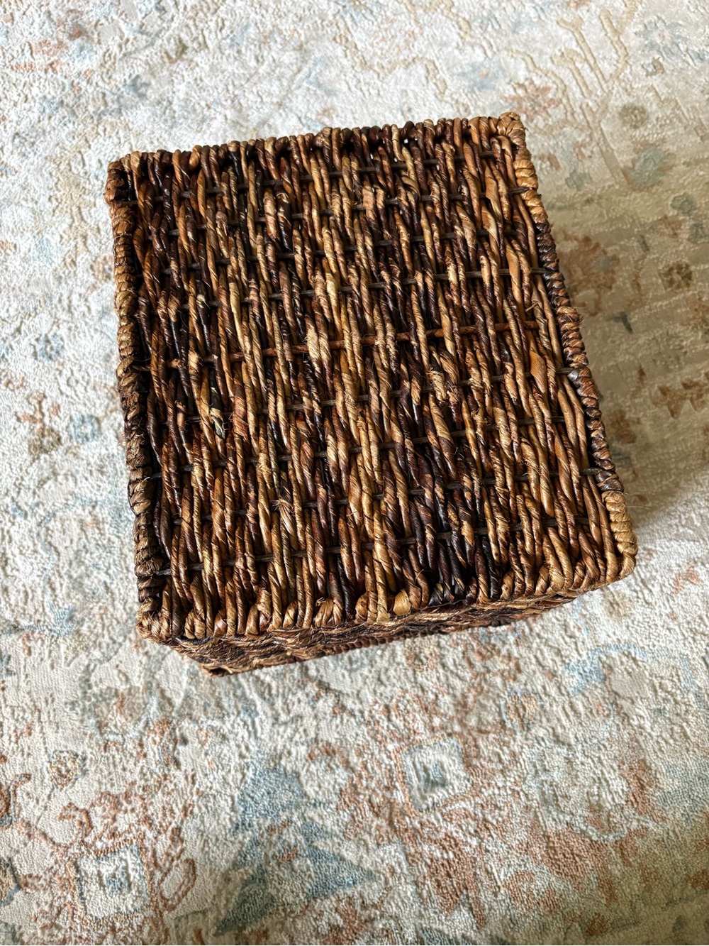 Target Woven Tote Bag in Dark Brown and Tan - Picture 2 of 7